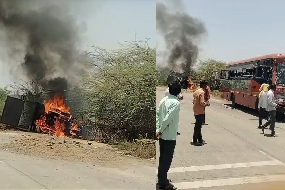 अक्कलकोट मार्गावर भीषण अपघात; एसटी बसला डंपरची धडक, ३ ठार 